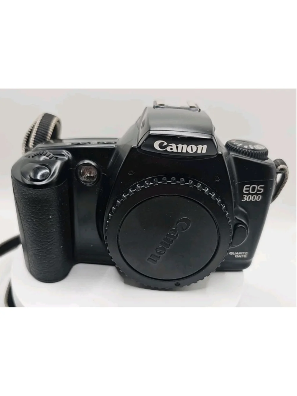 Canon EOS 3000 SLR Film Camera Black With Strap, Manual, Cap Etc. Tested Working - Picture 2 of 12